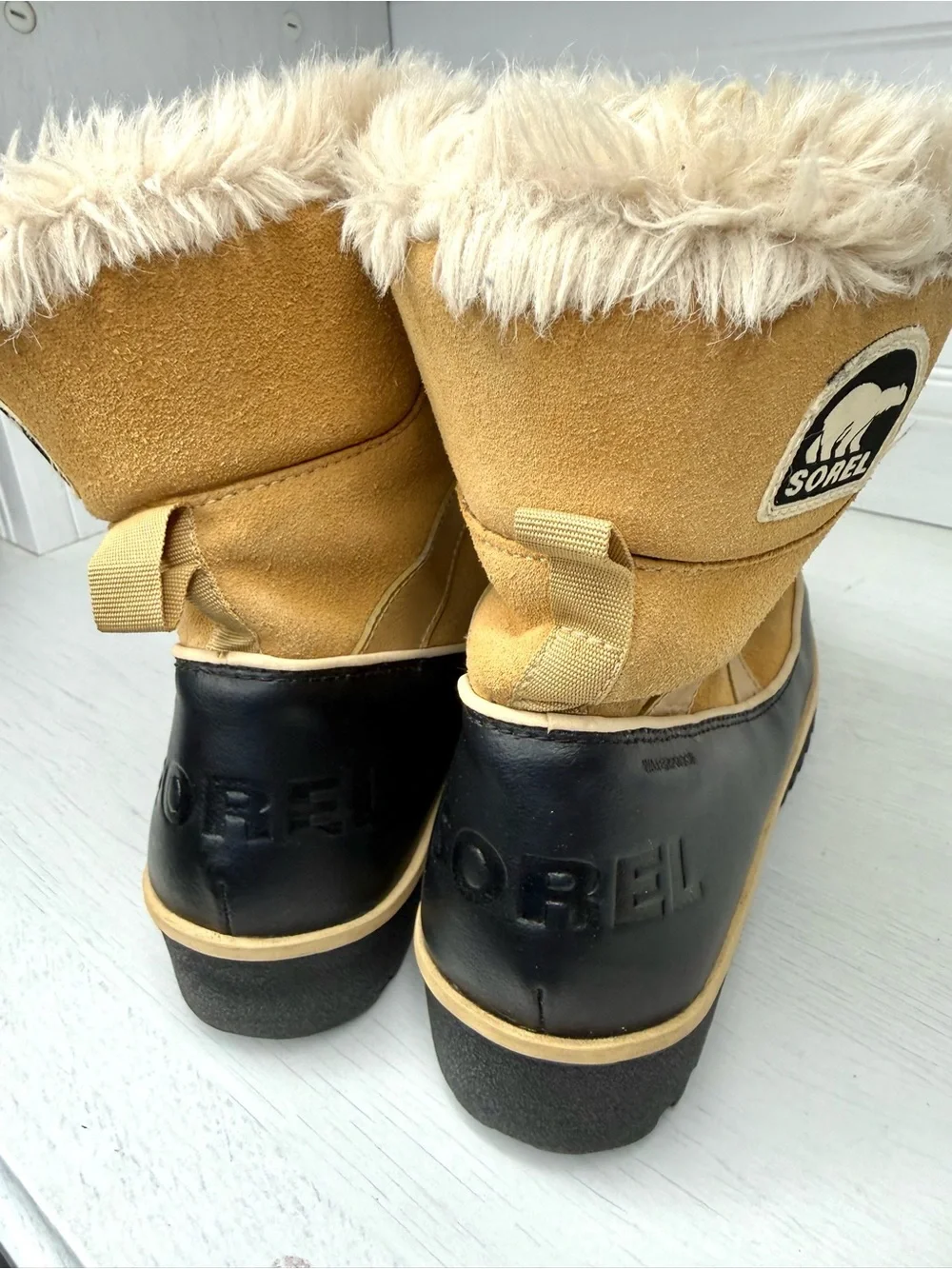 SOREL Tivoli 2 Suede Snow Boots, Size 8. Beige, NL2089-373 Women EUC